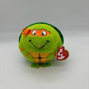 TY Beanie Ballz Teenage Mutant Ninja Turtles MICHELANGELO Stuffed Plush Ball Toy